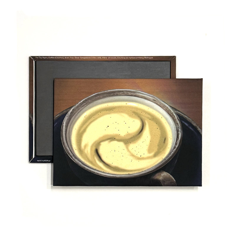 Ho Tzu Nyen. "Coffee (Cosmos), from T for Time: Timepieces (video still)", 2023 – ongoing Magnet