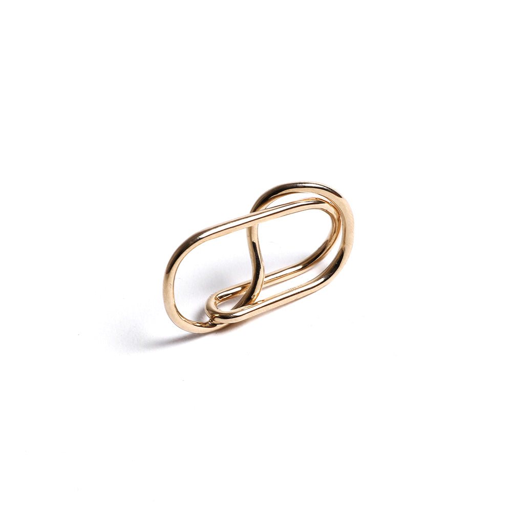 Double Upsylon Reversible Gold Plated Ring - MUDAM STORE